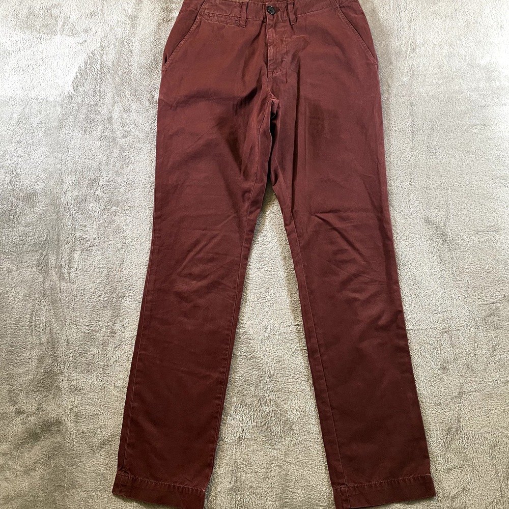 Billy Reid Pants Mens 28x34 Burgundy Chino Pockets Cotton Red Khaki